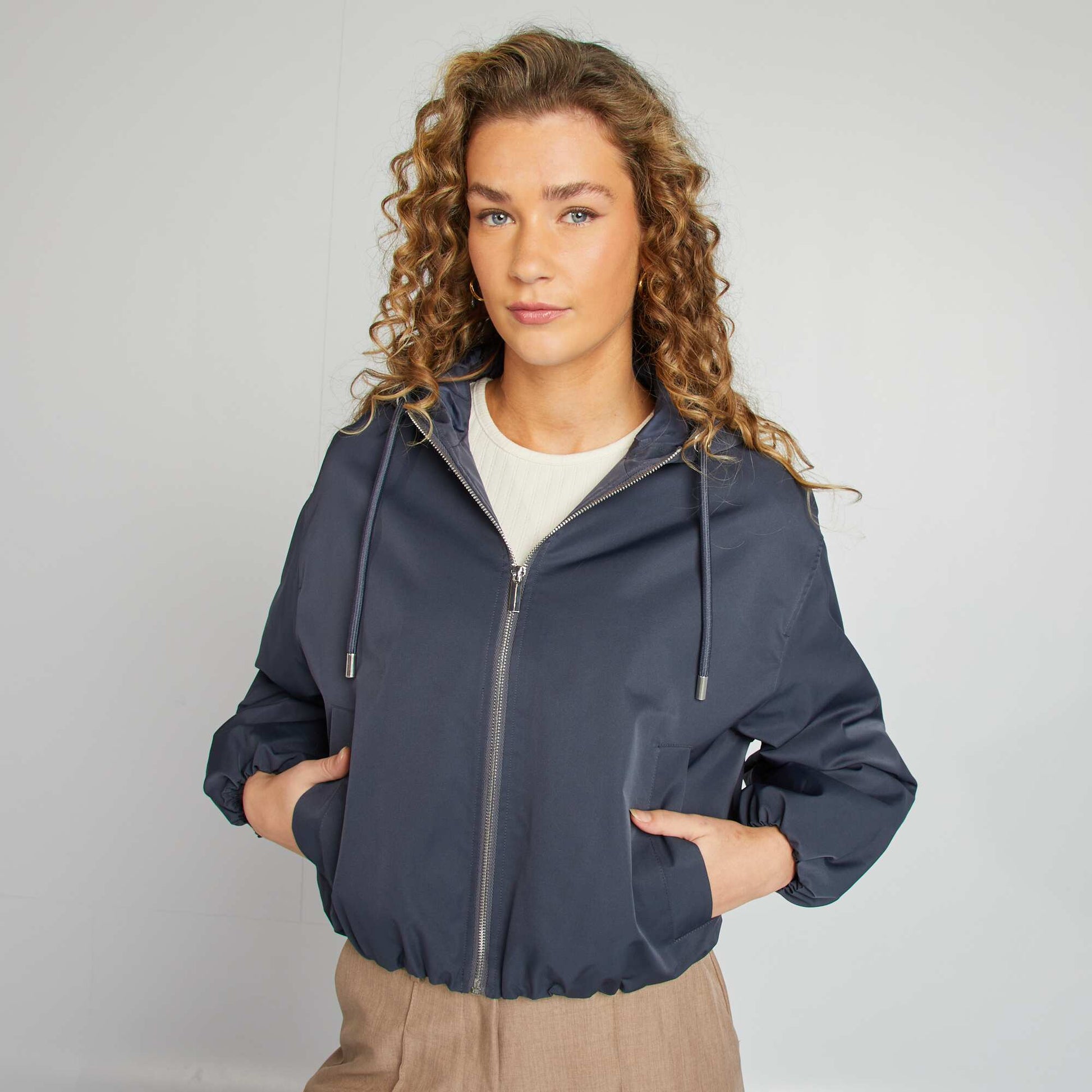 Blouson court oversize BLEU