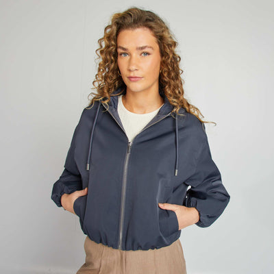 Blouson court oversize BLEU