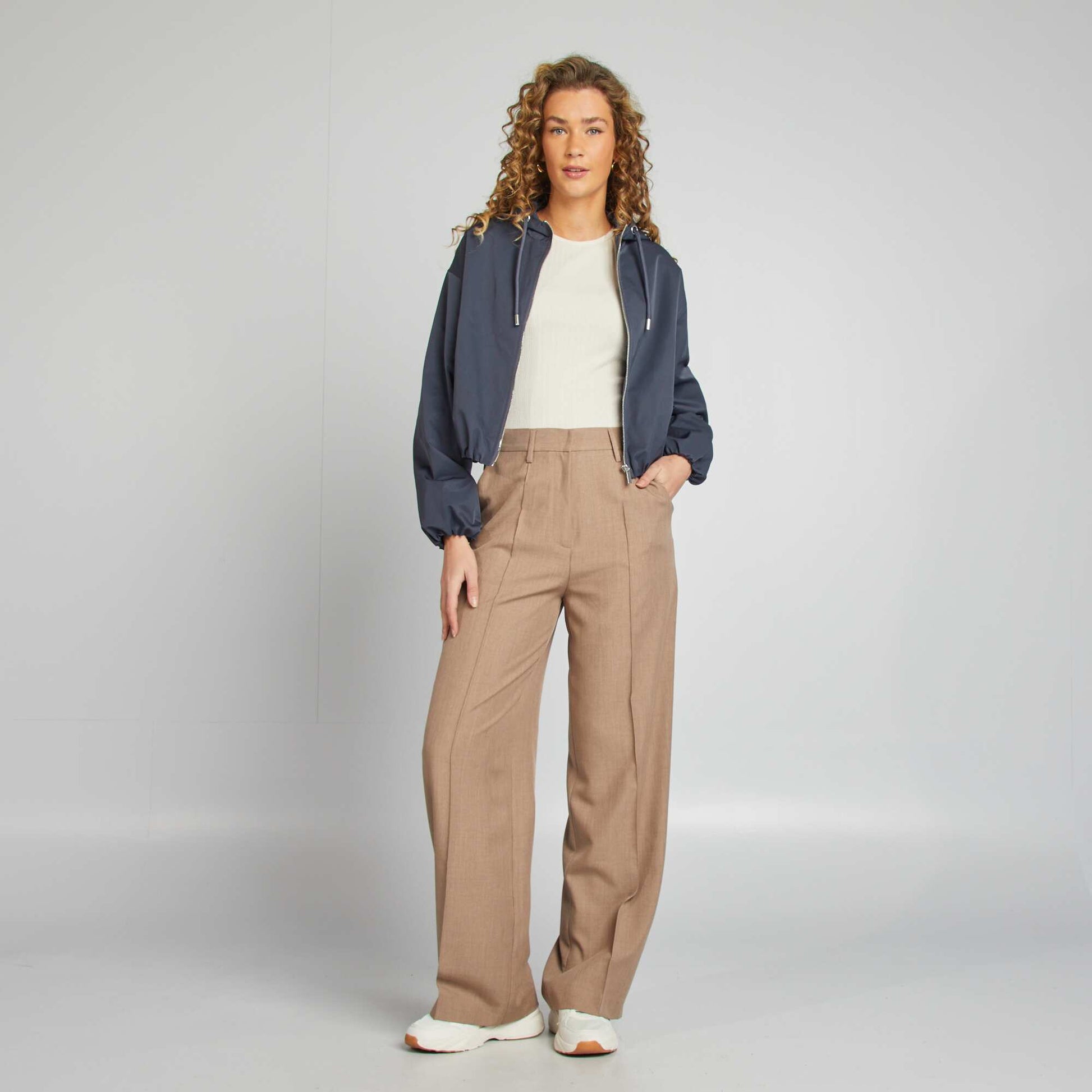 Blouson court oversize BLEU
