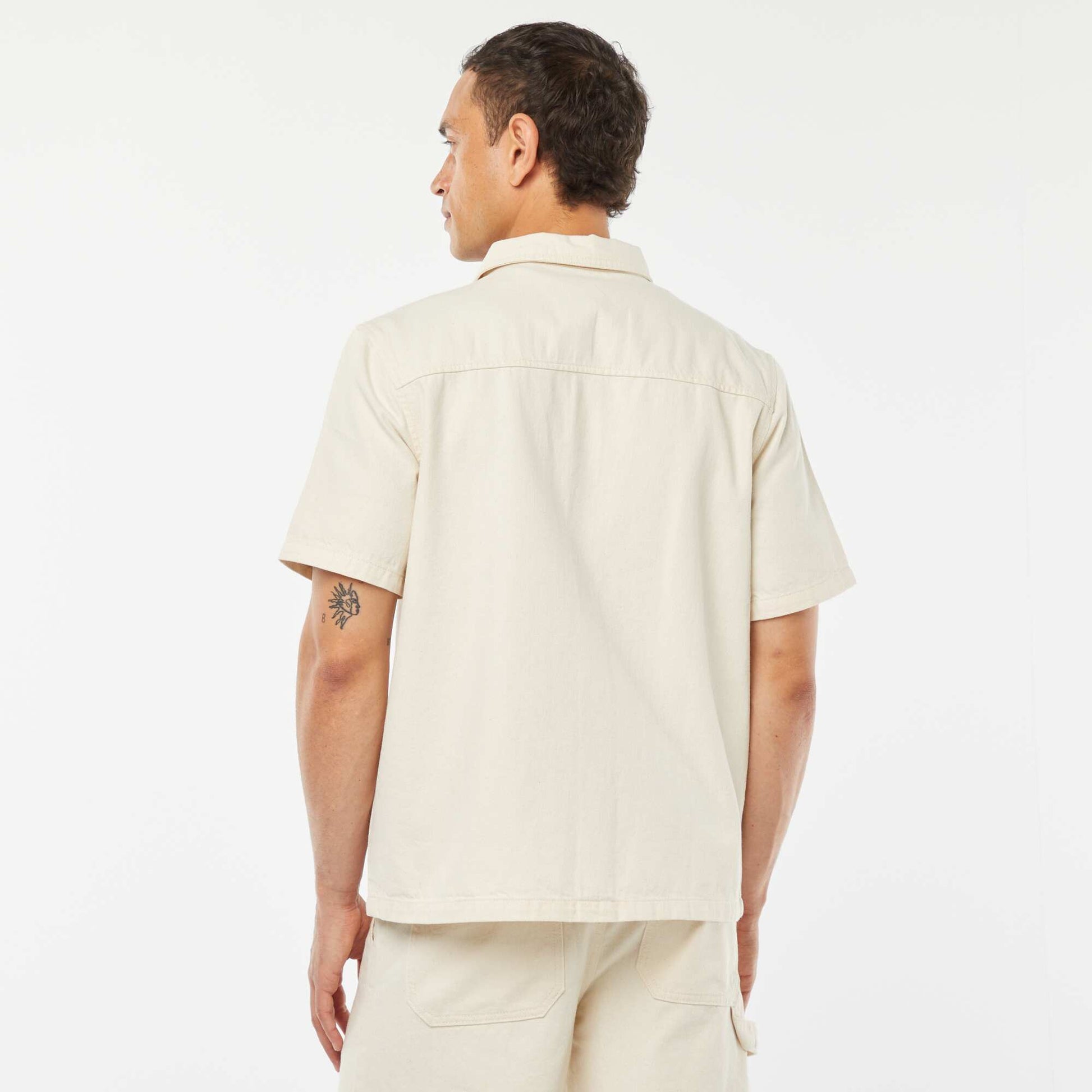 Surchemise en jean avec poche BLANC CASSé