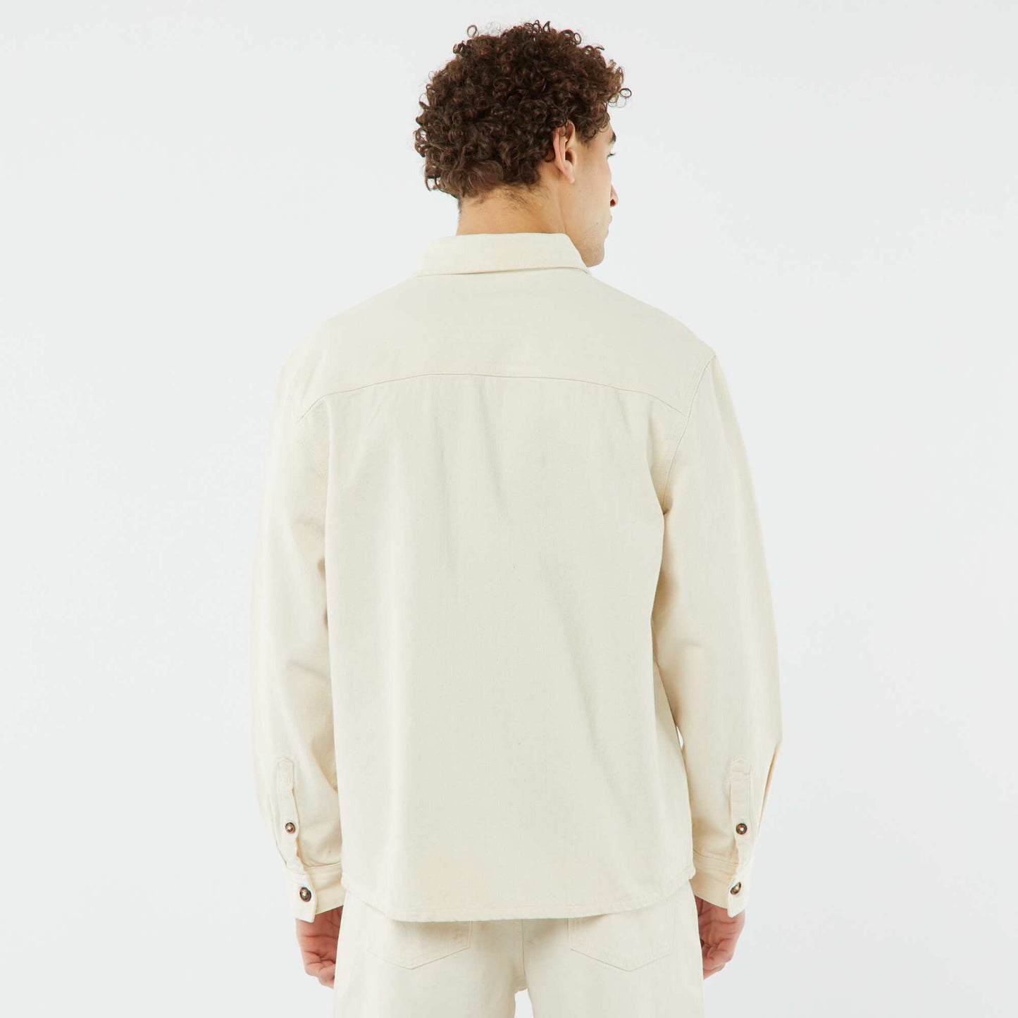 Surchemise boutonnée avec poches plaquées BLANC