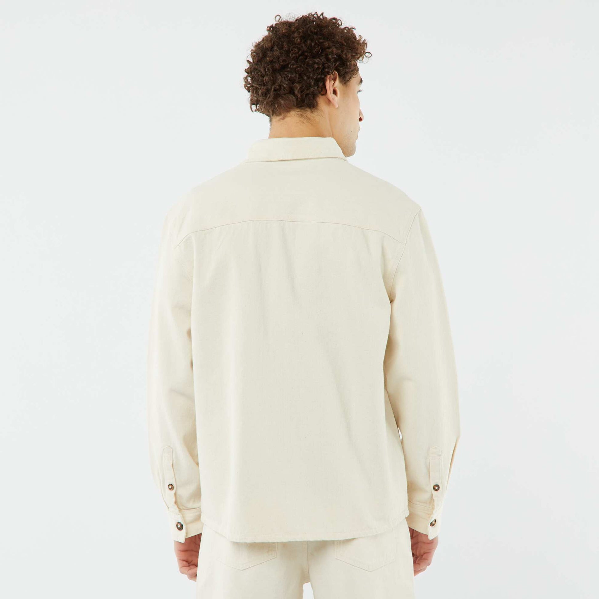 Surchemise boutonnée avec poches plaquées BLANC