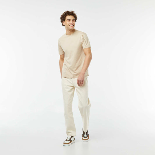 Pantalon denim coupe relaxed BLANC