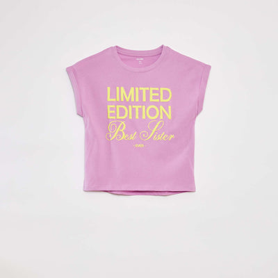 T-shirt à manches courtes et col rond avec animation ROSE