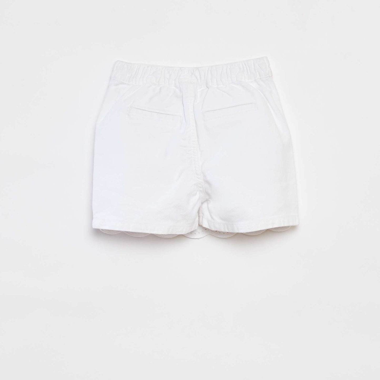 Jupe short en denim avec broderies anglaises BLANC