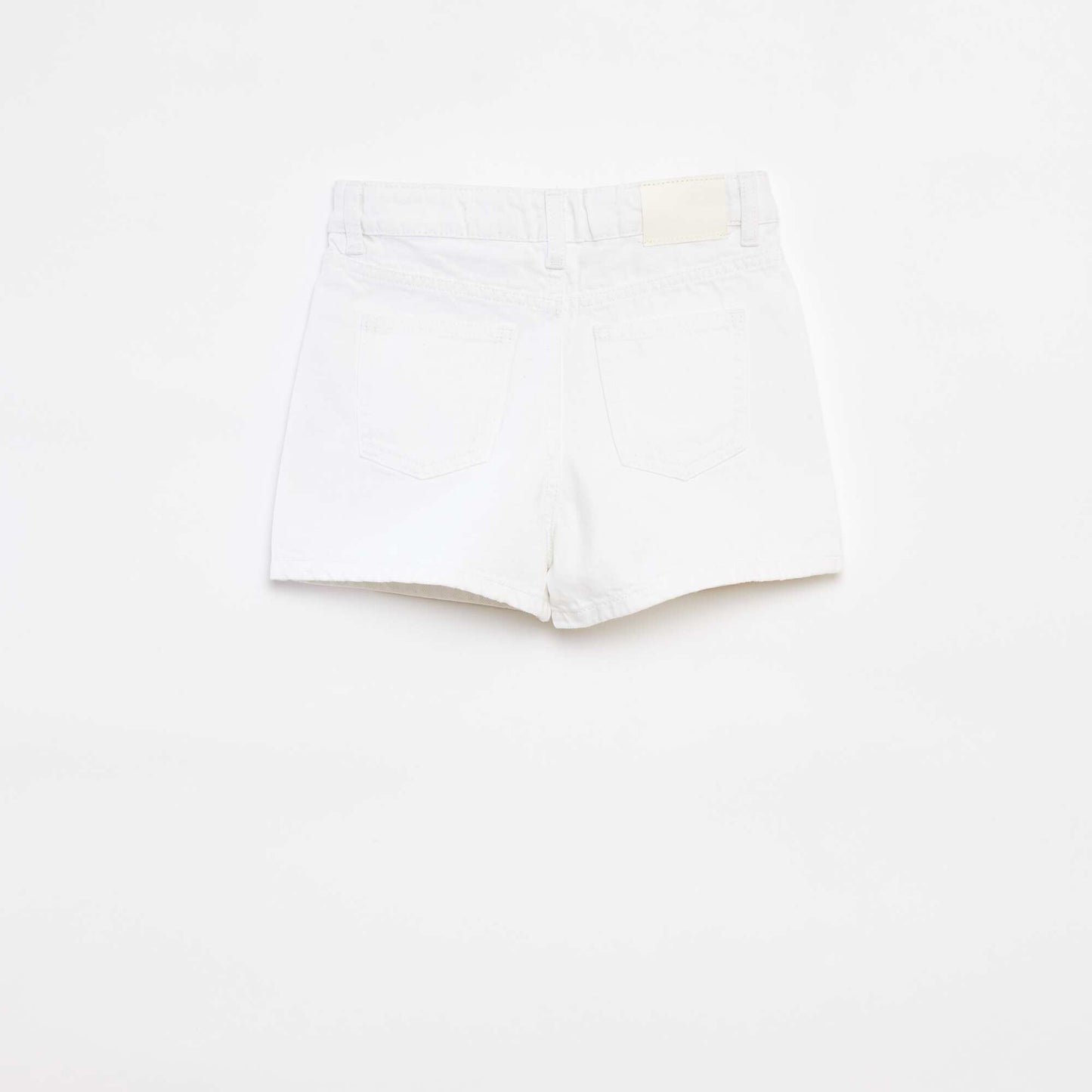 Short en denim avec broderies BLANC