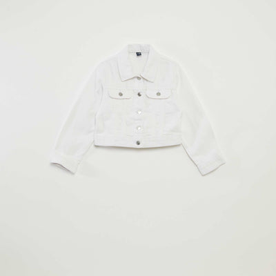 Veste en denim cropped BLANC