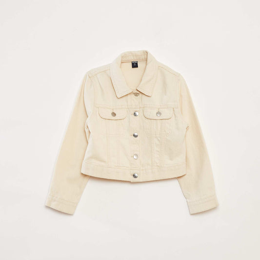 Veste en denim cropped BLANC