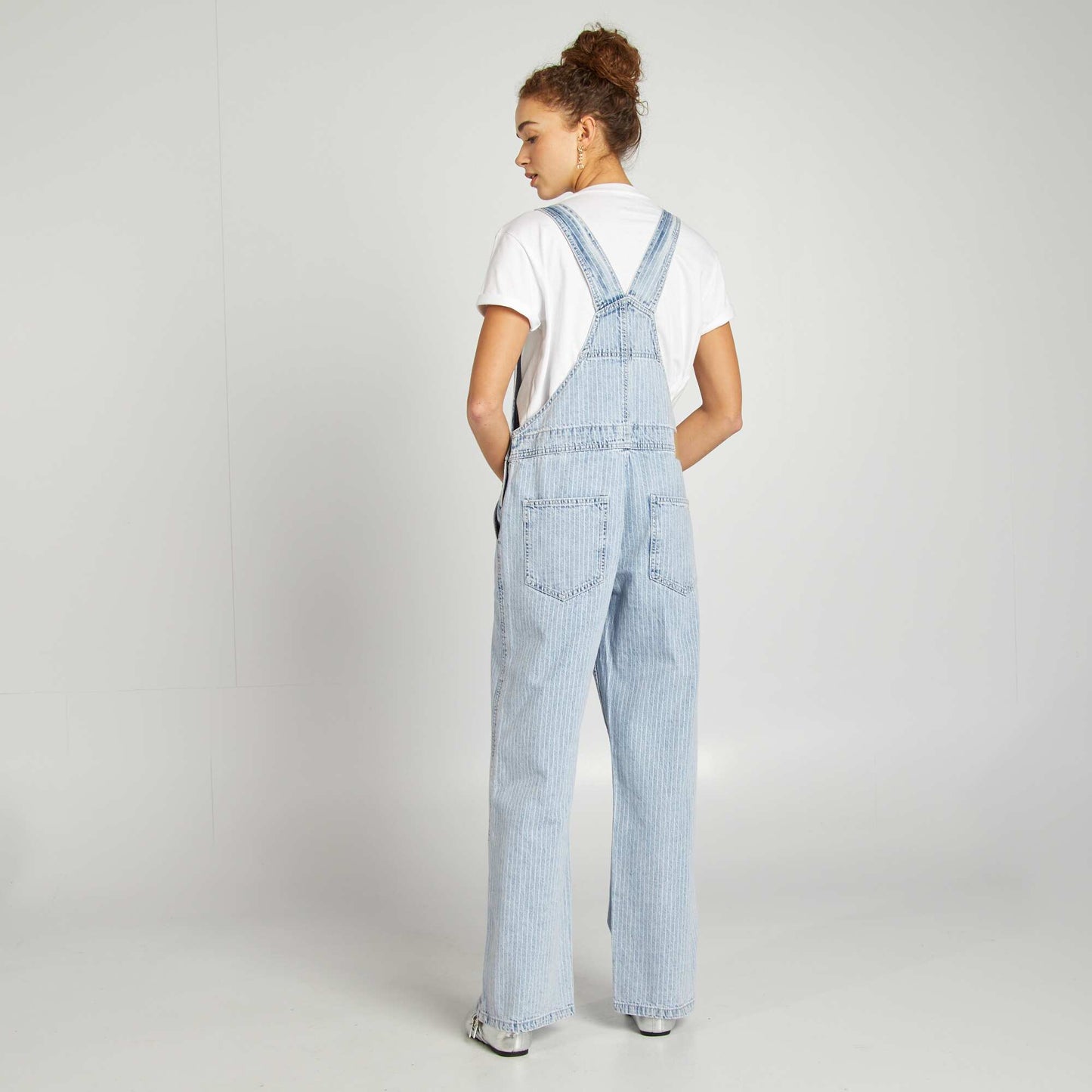 Salopette denim bretelles ajustables BLEU