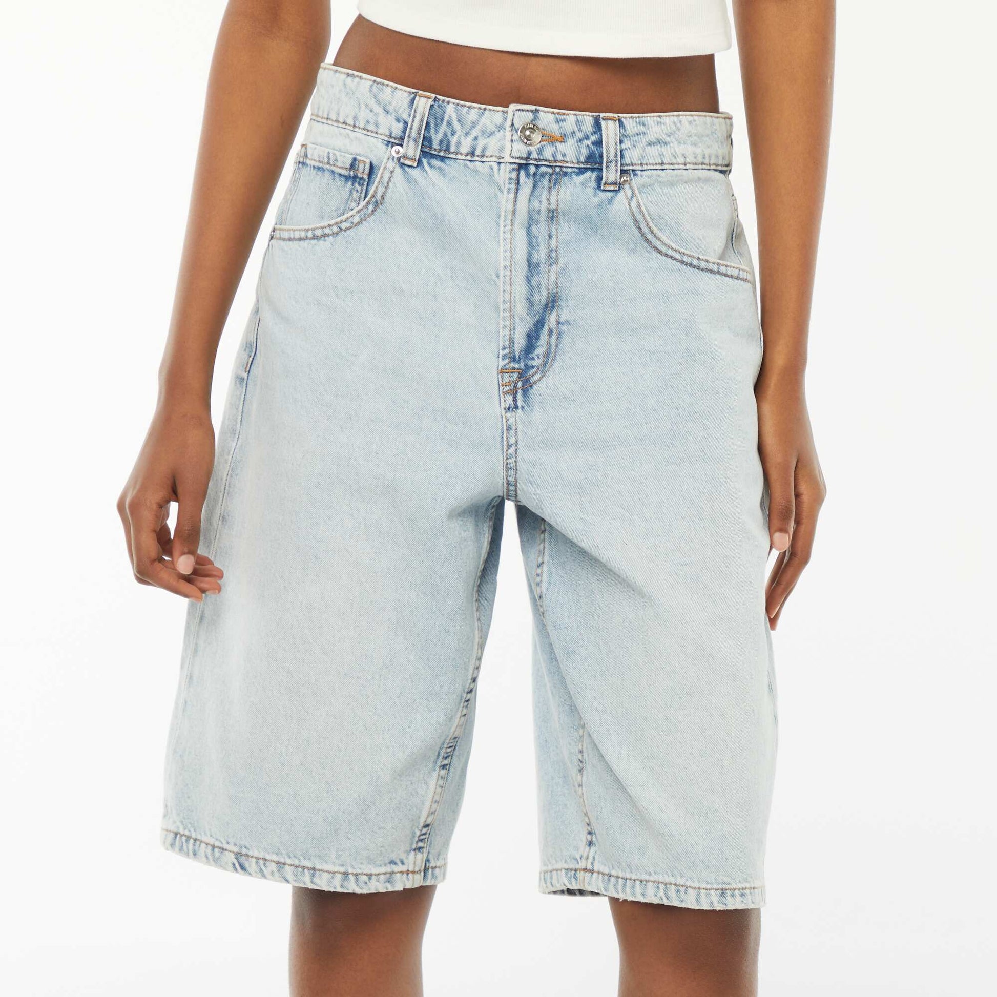 Bermuda en jean à 5 poches BLEU