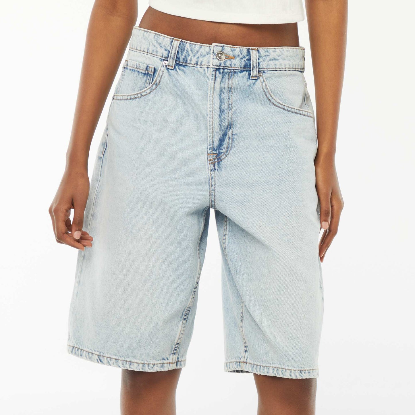 Bermuda en jean à 5 poches BLEU