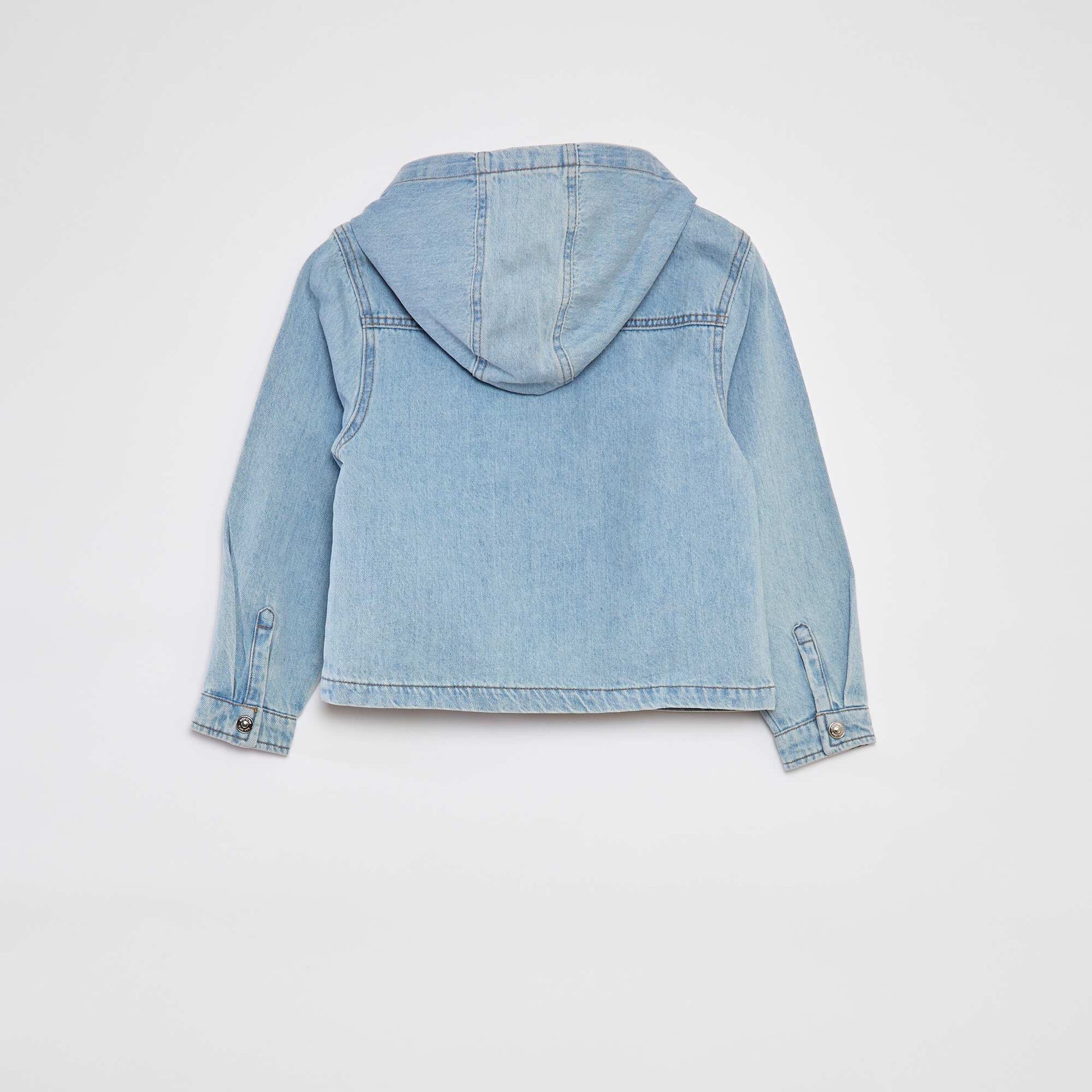 Veste en denim avec col capuche BLEU