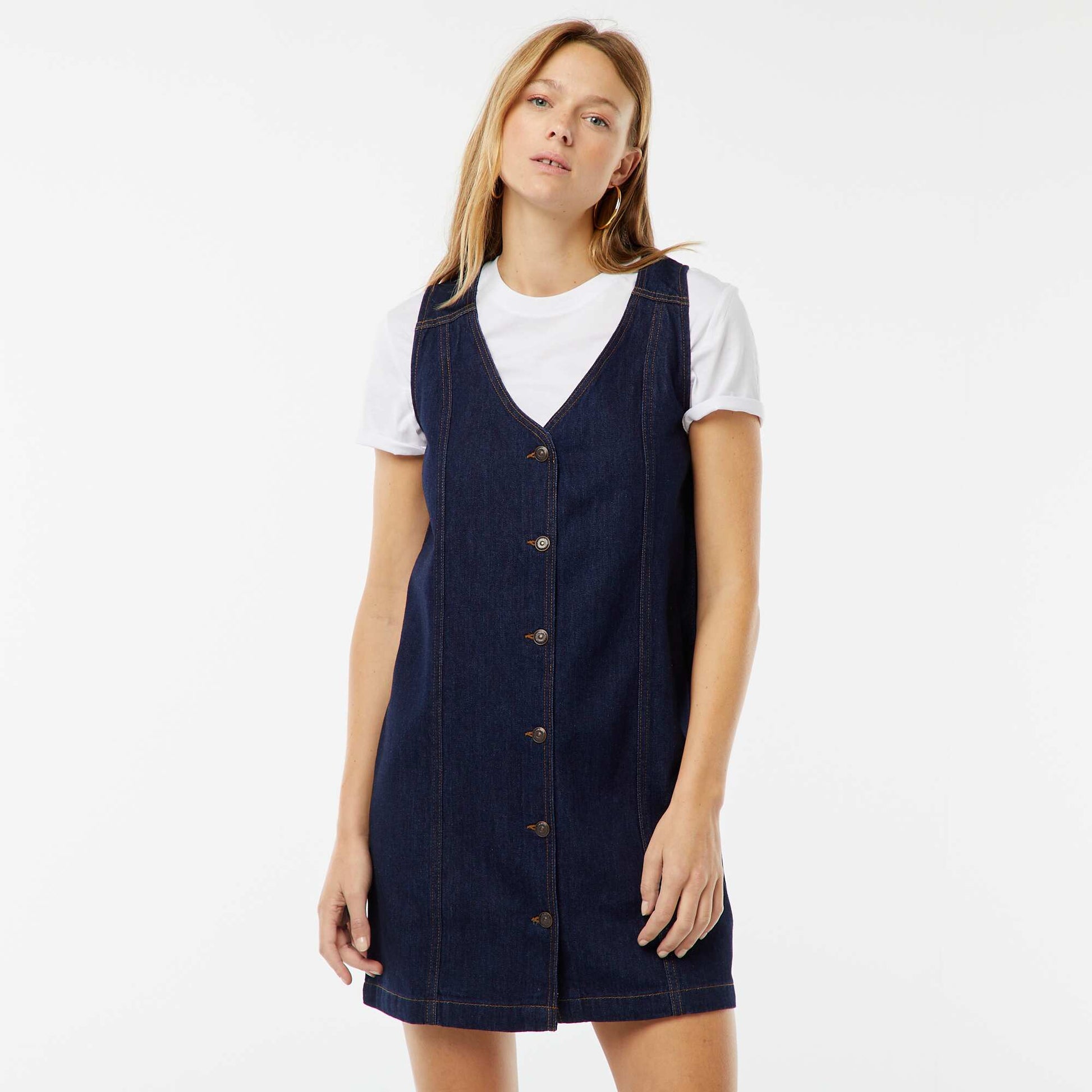 Robe en jean sans manches BLEU