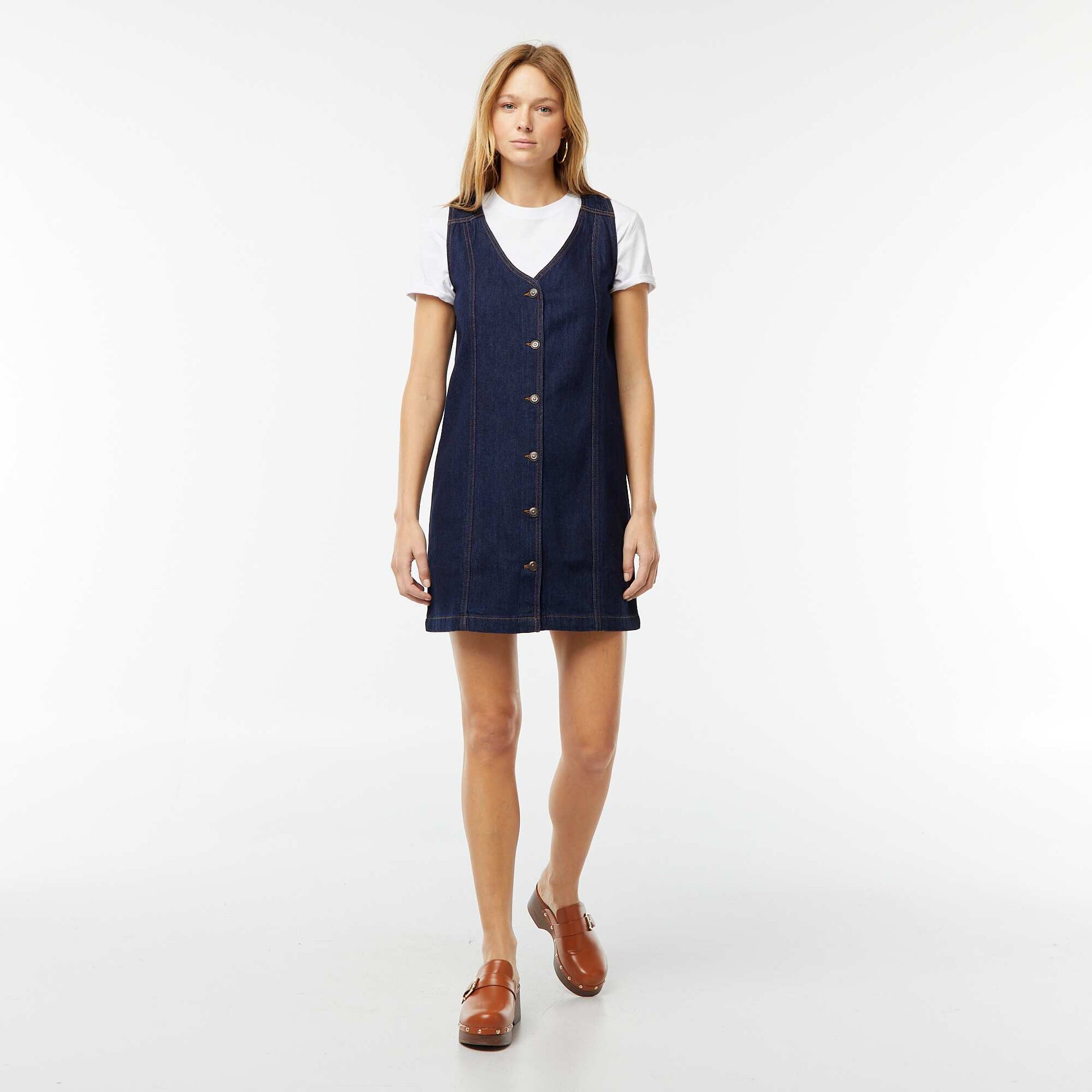 Robe en jean sans manches BLEU