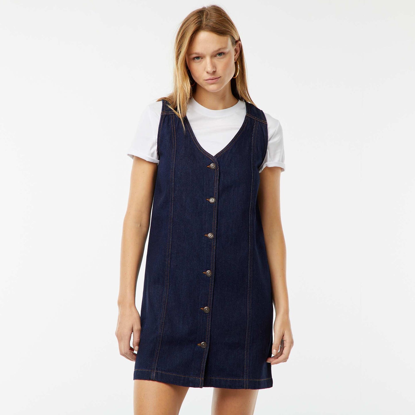 Robe en jean sans manches BLEU
