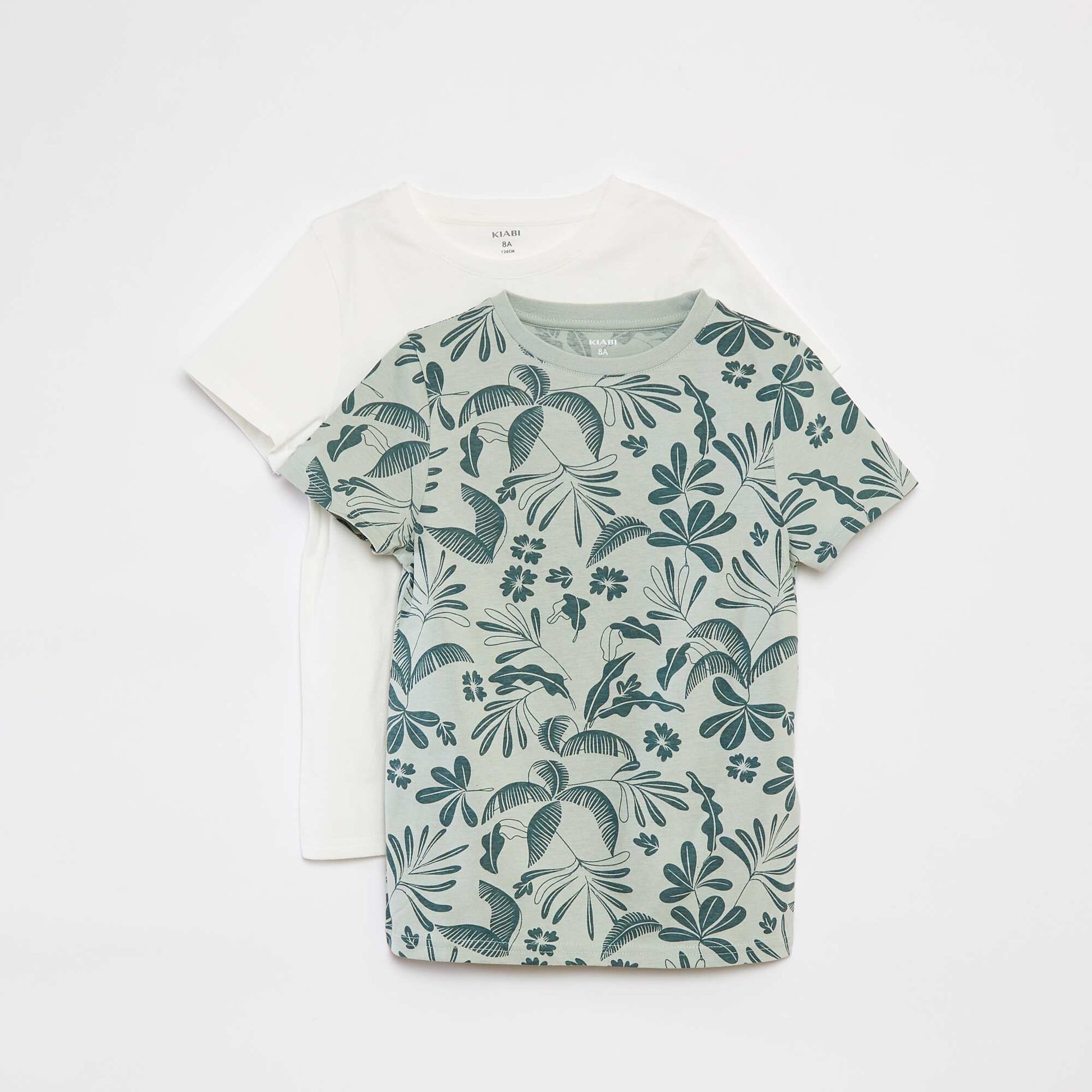 Lot de 2 t-shirts à manches courtes et col rond VERT