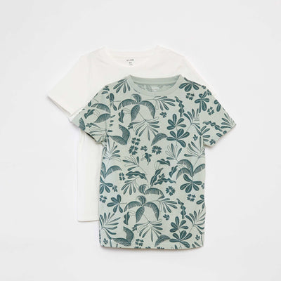 Lot de 2 t-shirts à manches courtes et col rond VERT