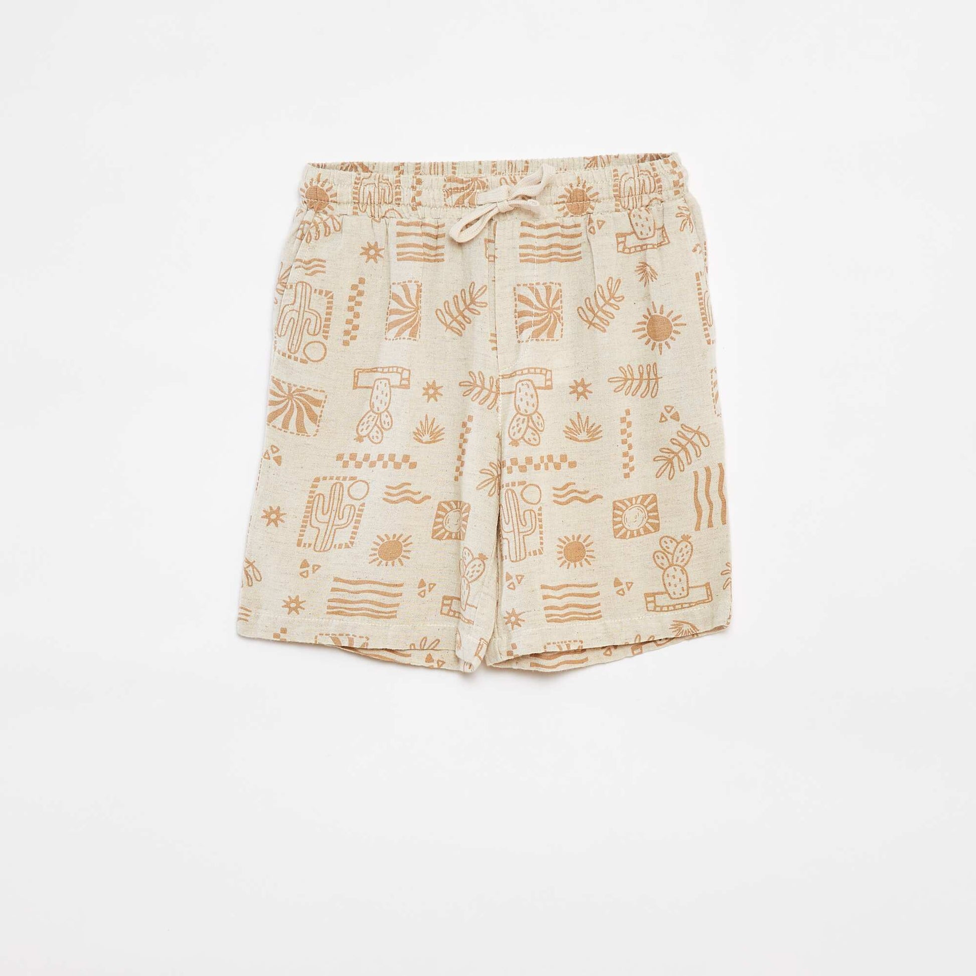 Bermuda avec poches et imprimé BEIGE
