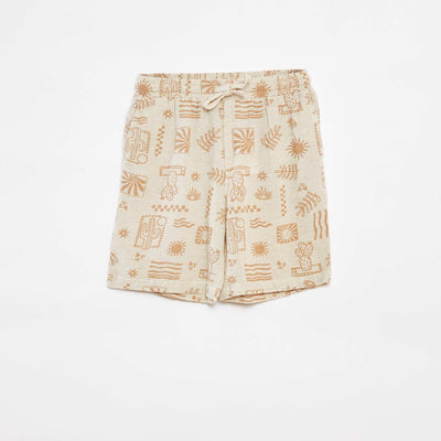Bermuda avec poches et imprimé BEIGE