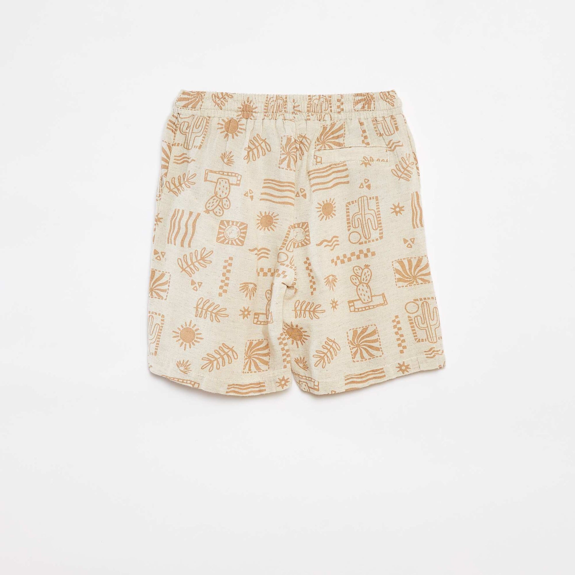 Bermuda avec poches et imprimé BEIGE