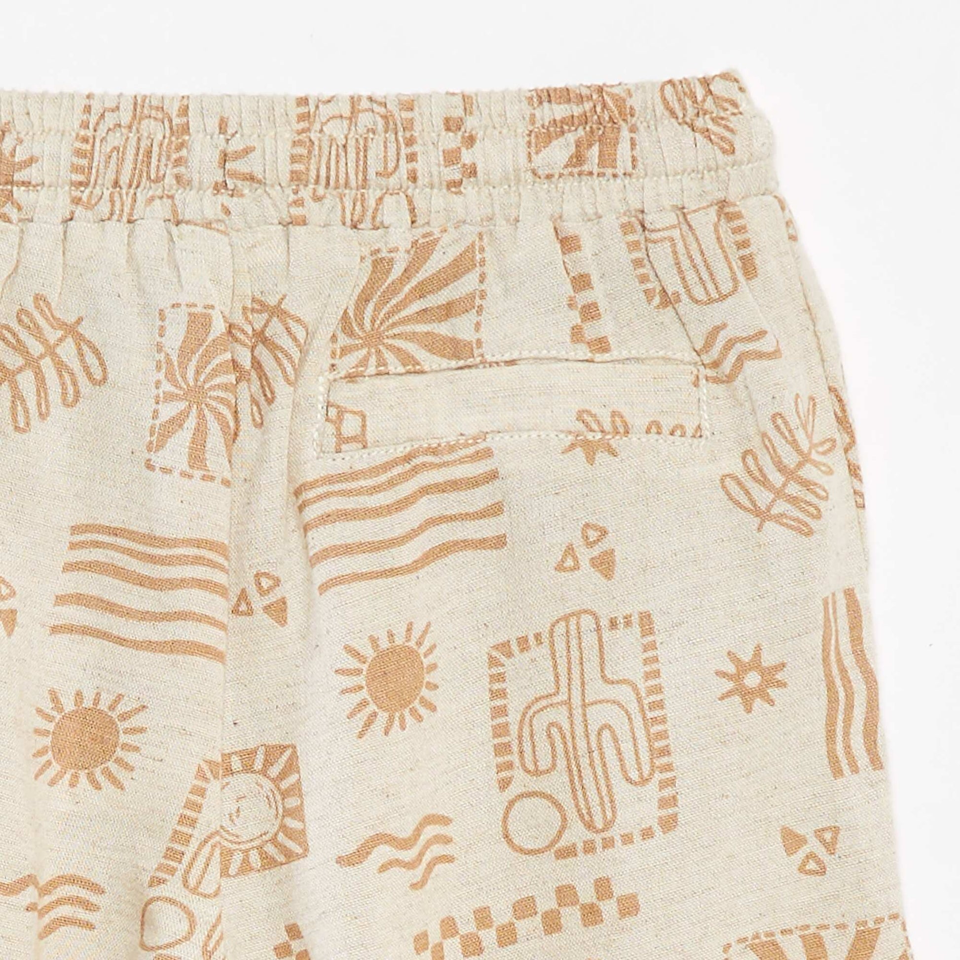 Bermuda avec poches et imprimé BEIGE