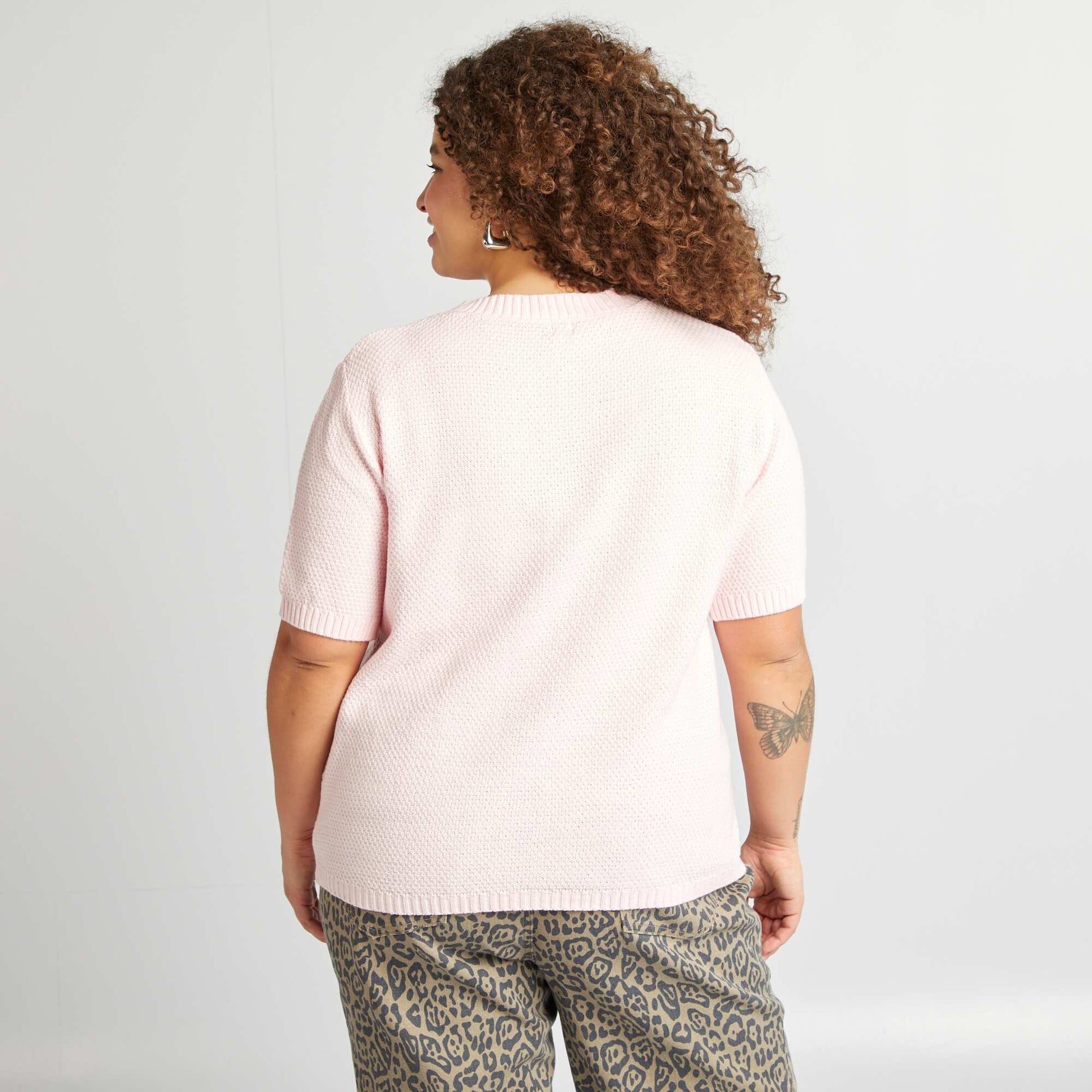 Gilet avec boutons argentés ROSE