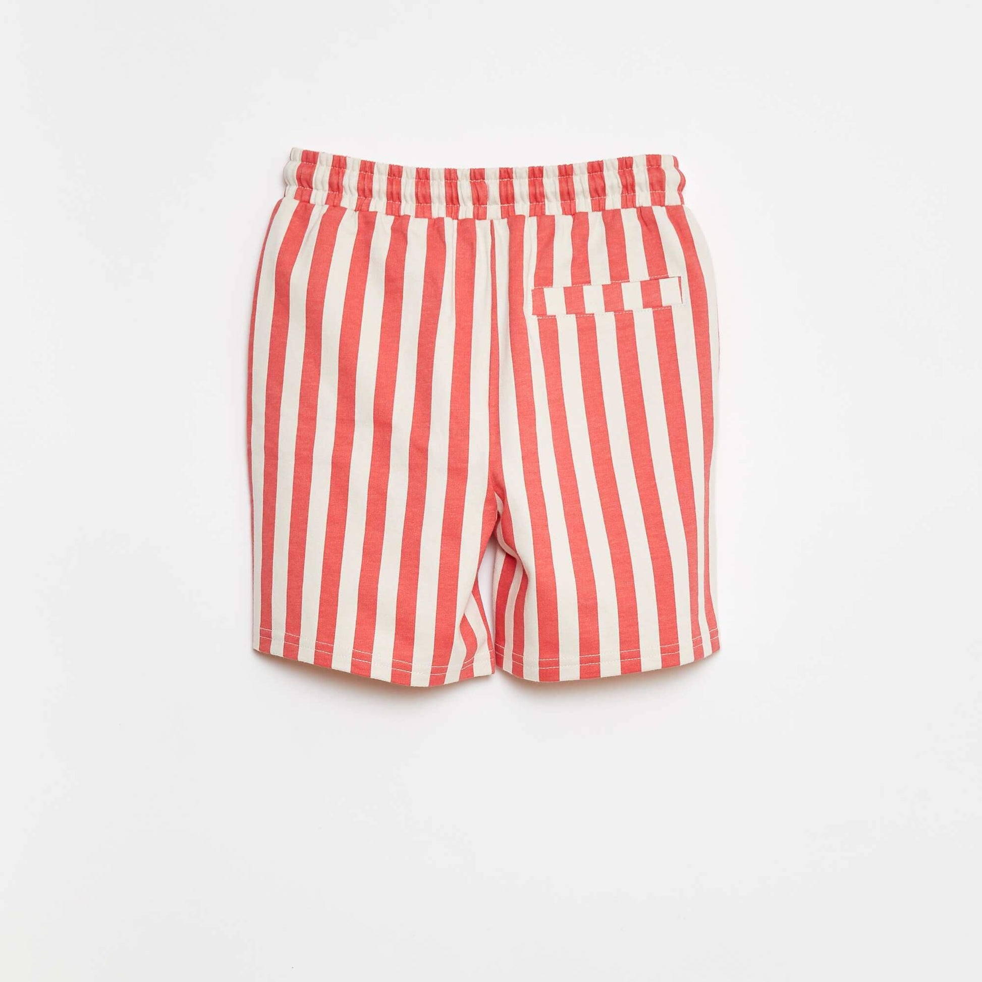 Short en molleton léger ROUGE RAYé