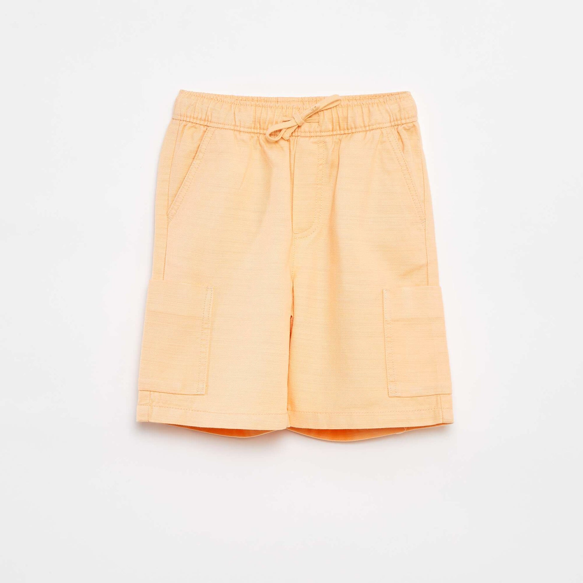 Bermuda uni en twill avec poches ORANGE