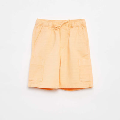 Bermuda uni en twill avec poches ORANGE