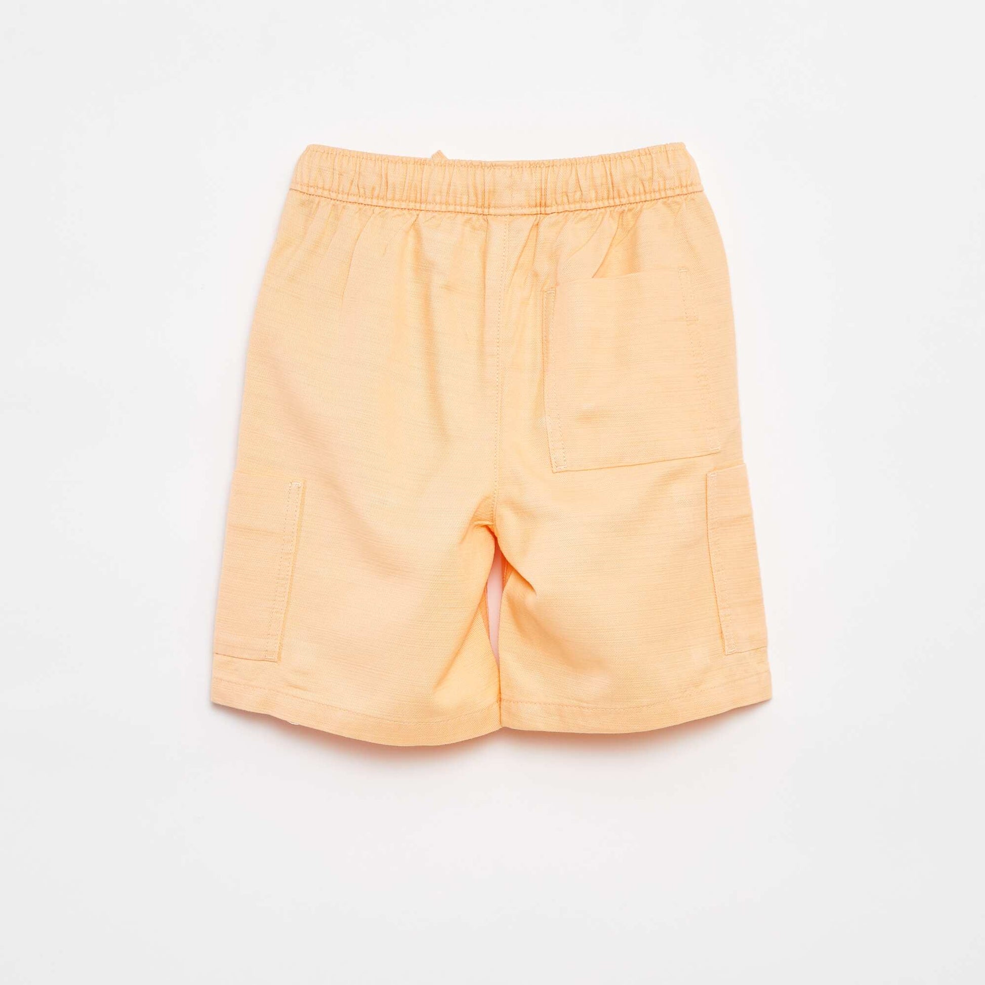 Bermuda uni en twill avec poches ORANGE