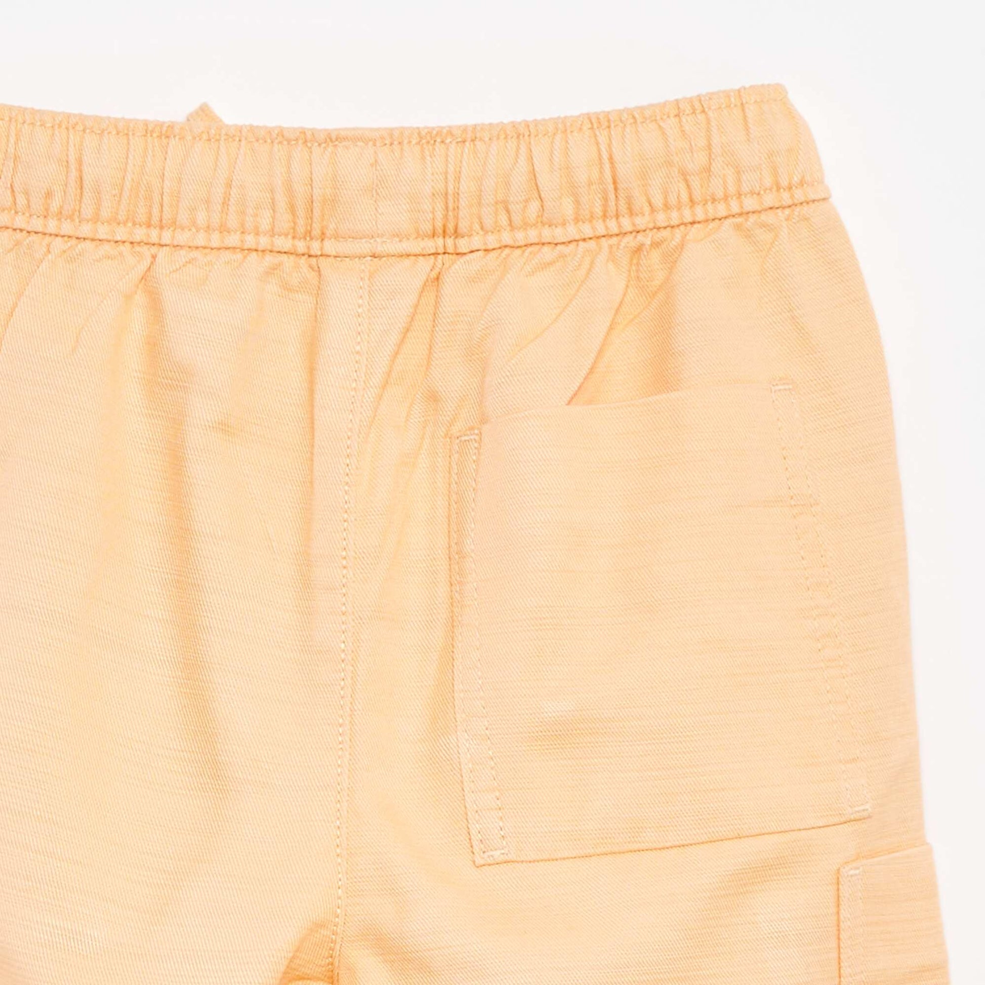 Bermuda uni en twill avec poches ORANGE