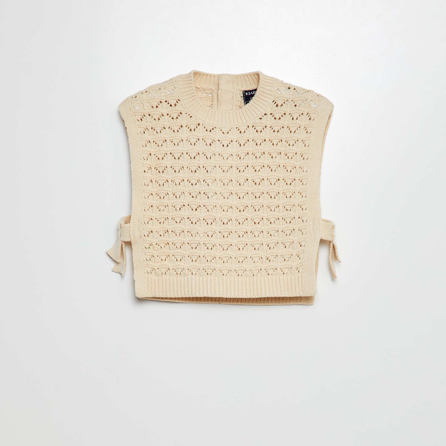 Pull sans manches fendu sur les côtés BEIGE