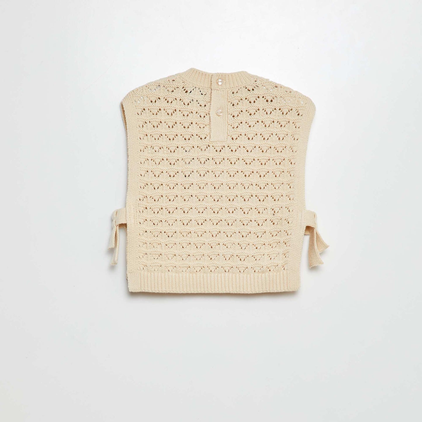 Pull sans manches fendu sur les côtés BEIGE
