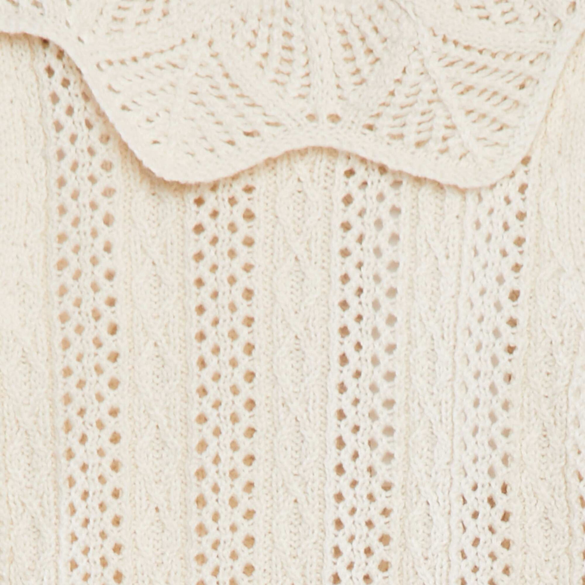Pull sans manches avec maille et col fantaisistes BLANC