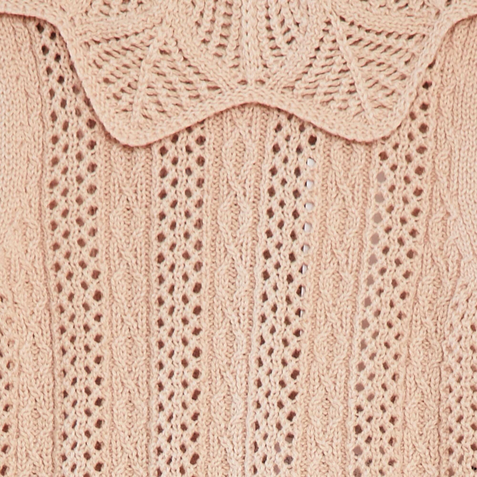 Pull sans manches avec maille et col fantaisistes ROSE