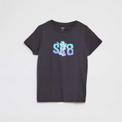 T-shirt imprimé manches courtes GRIS