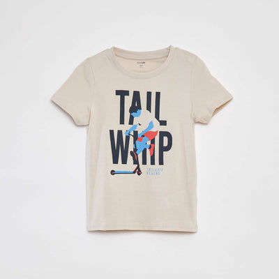 T-shirt imprimé manches courtes GRIS