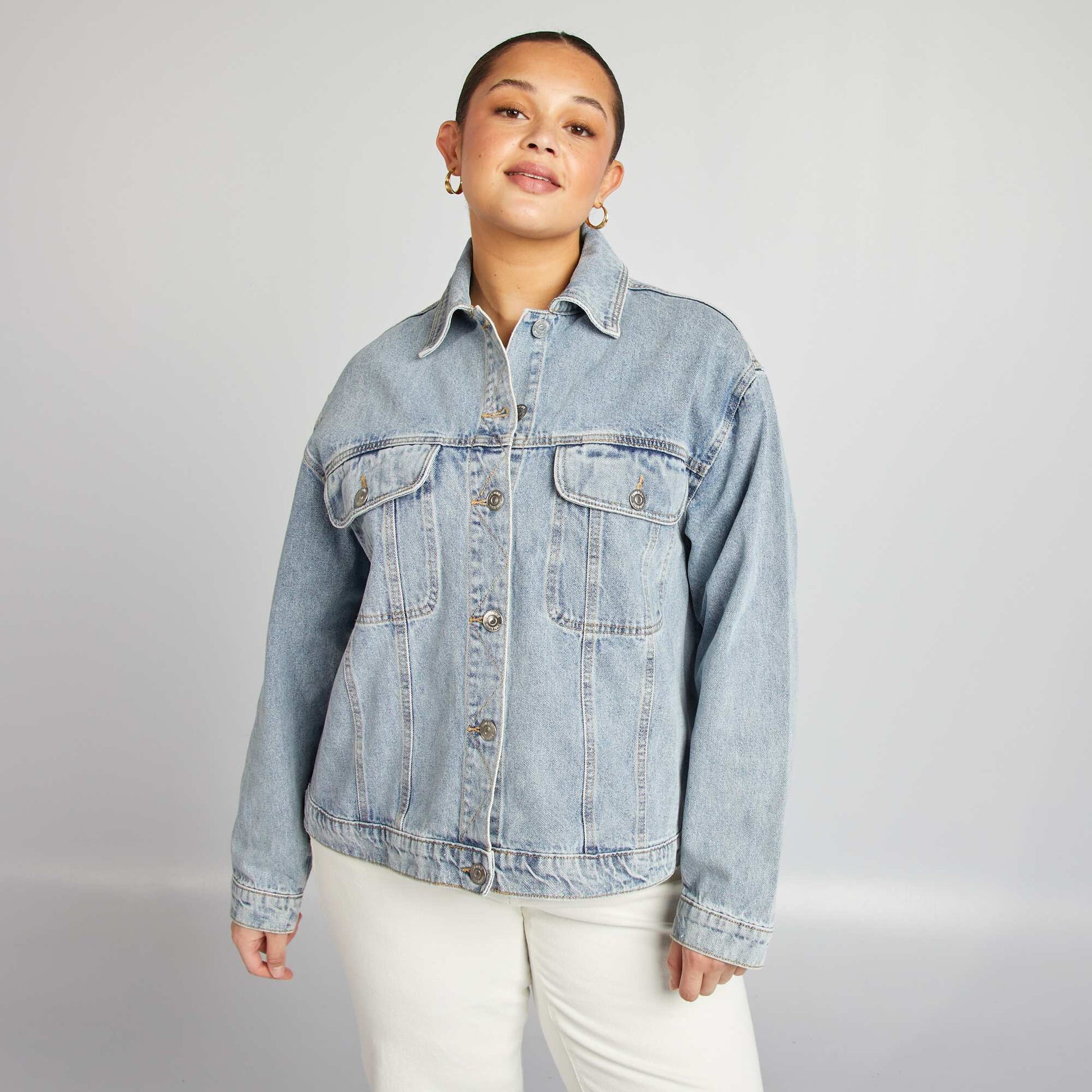 Veste en jean à manches longues BLEU