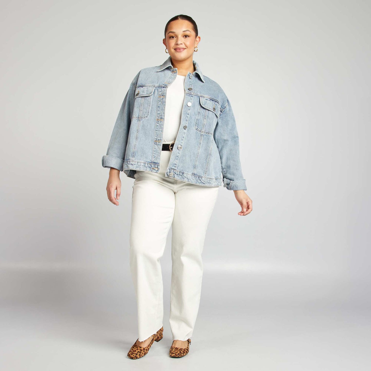 Veste en jean à manches longues BLEU