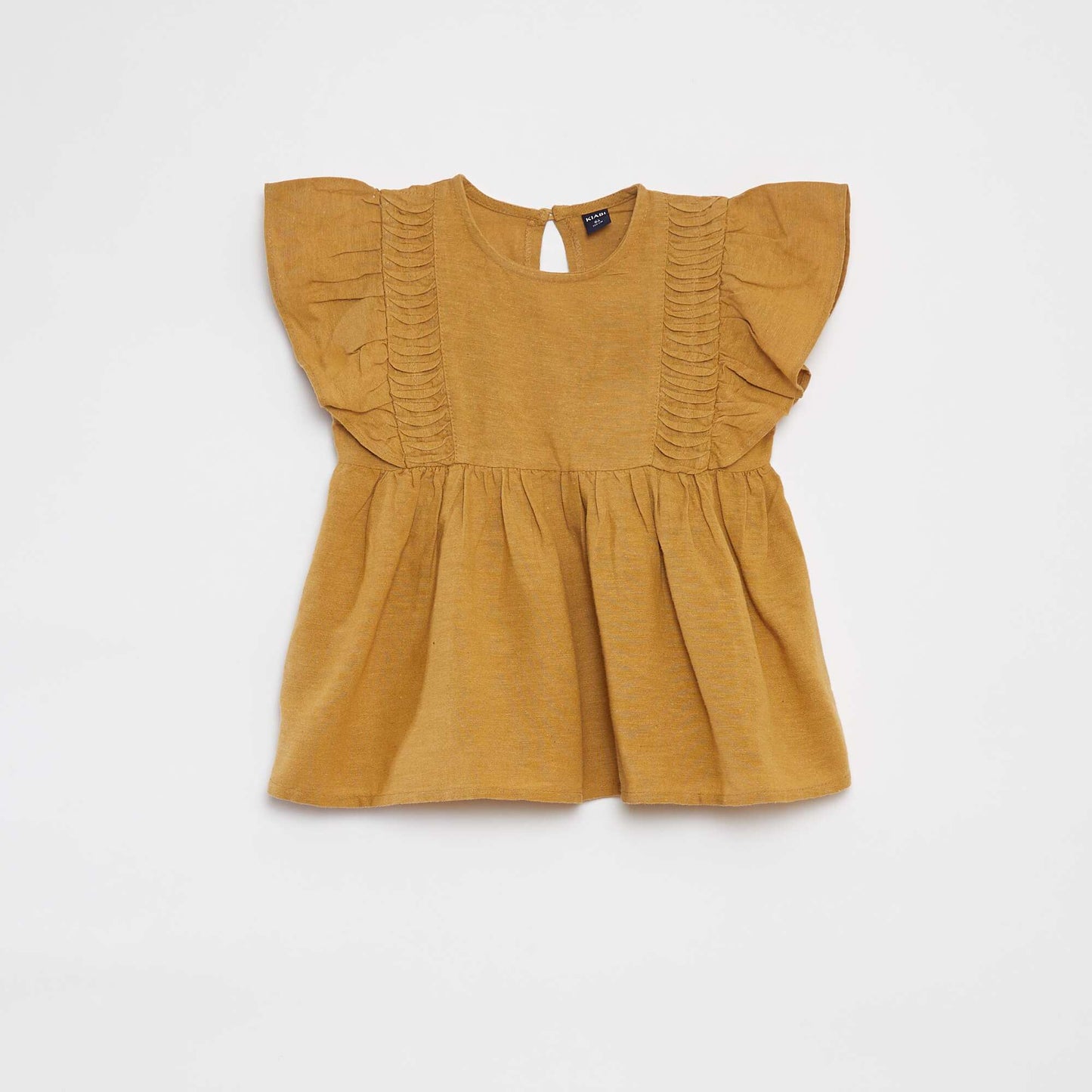Blouse à manches courtes avec volants JAUNE