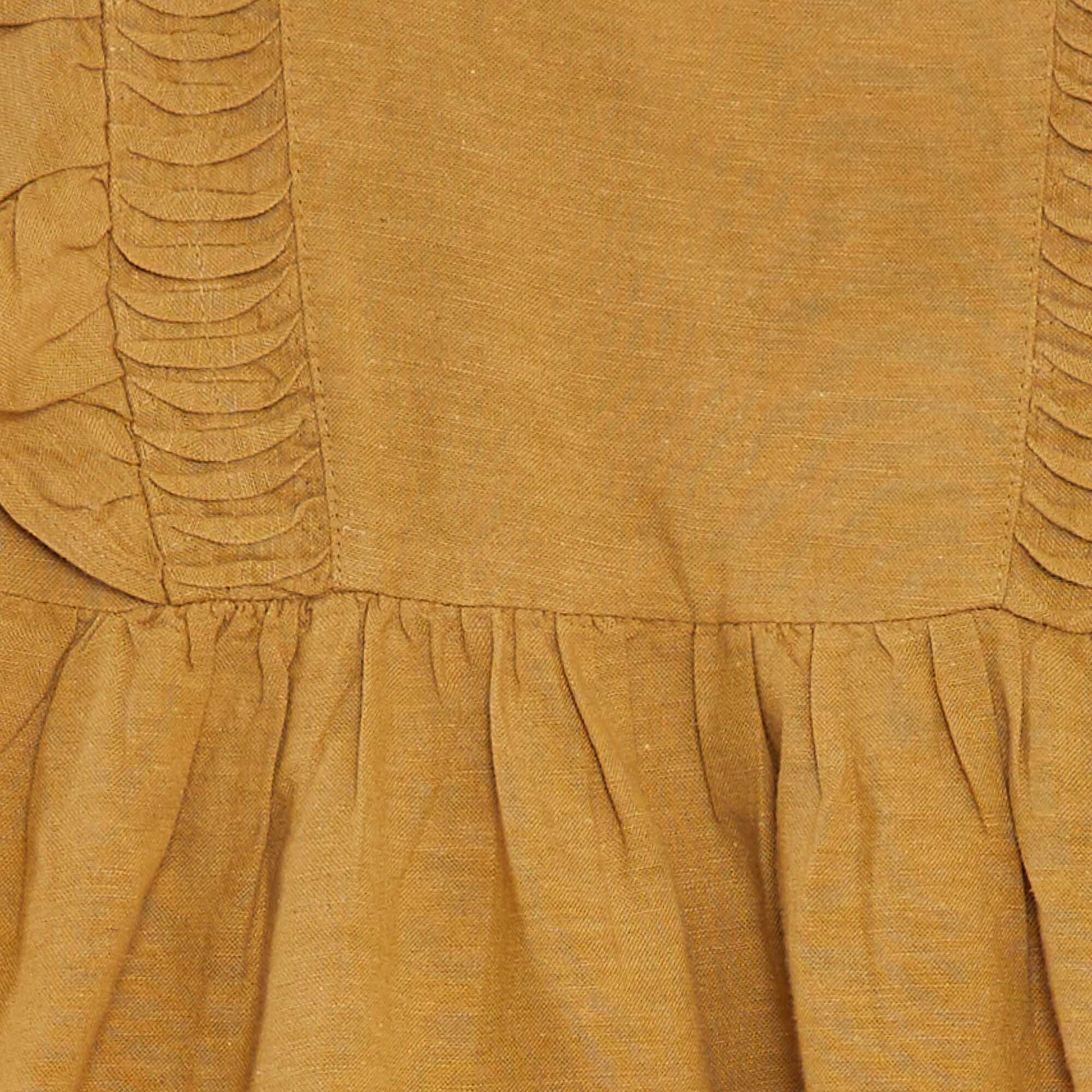 Blouse à manches courtes avec volants JAUNE