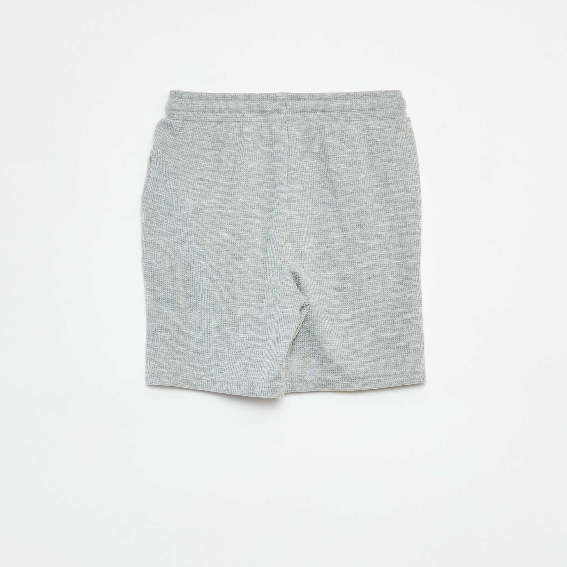 Short uni en maille gaufrée GRIS