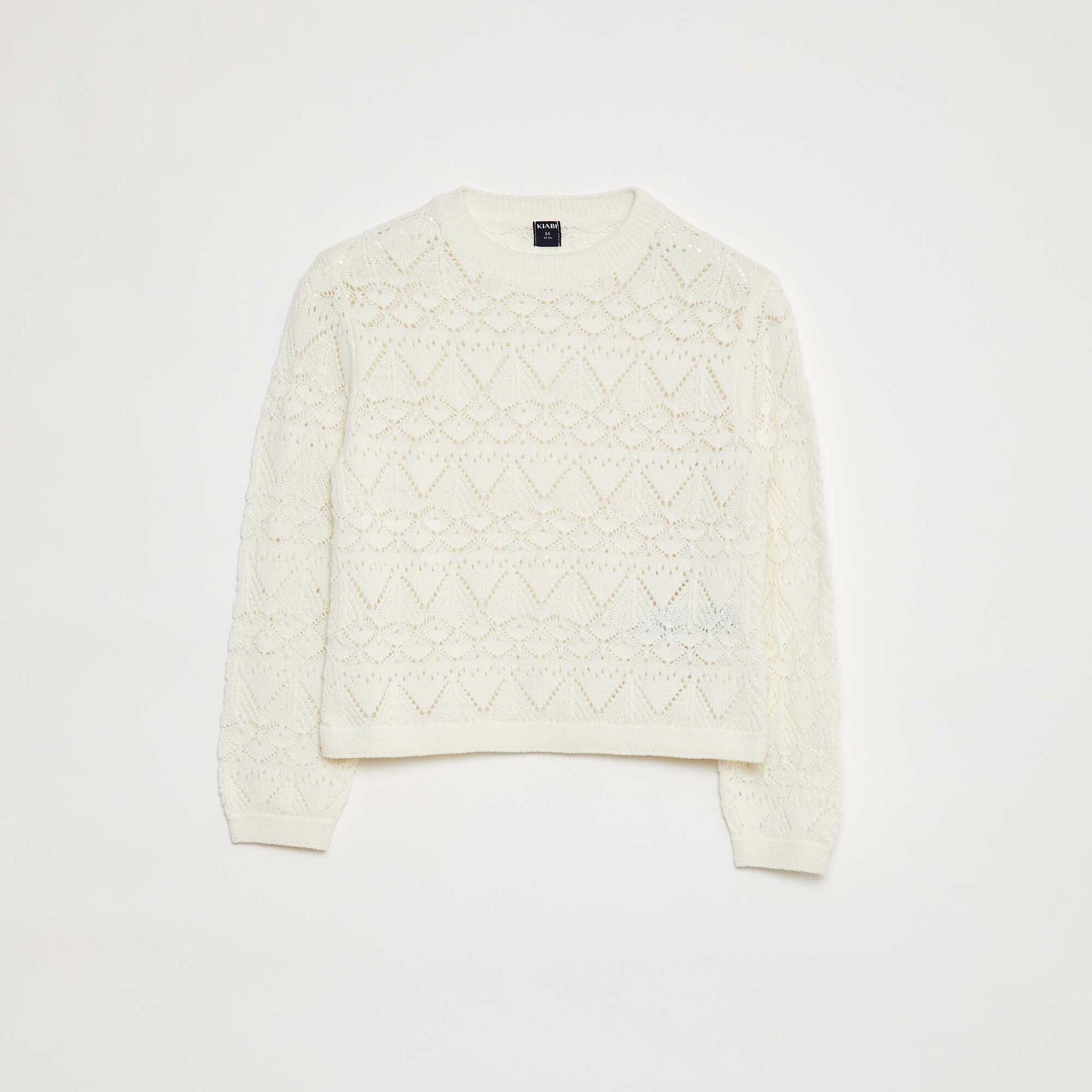 Pull en maille ajourée BLANC