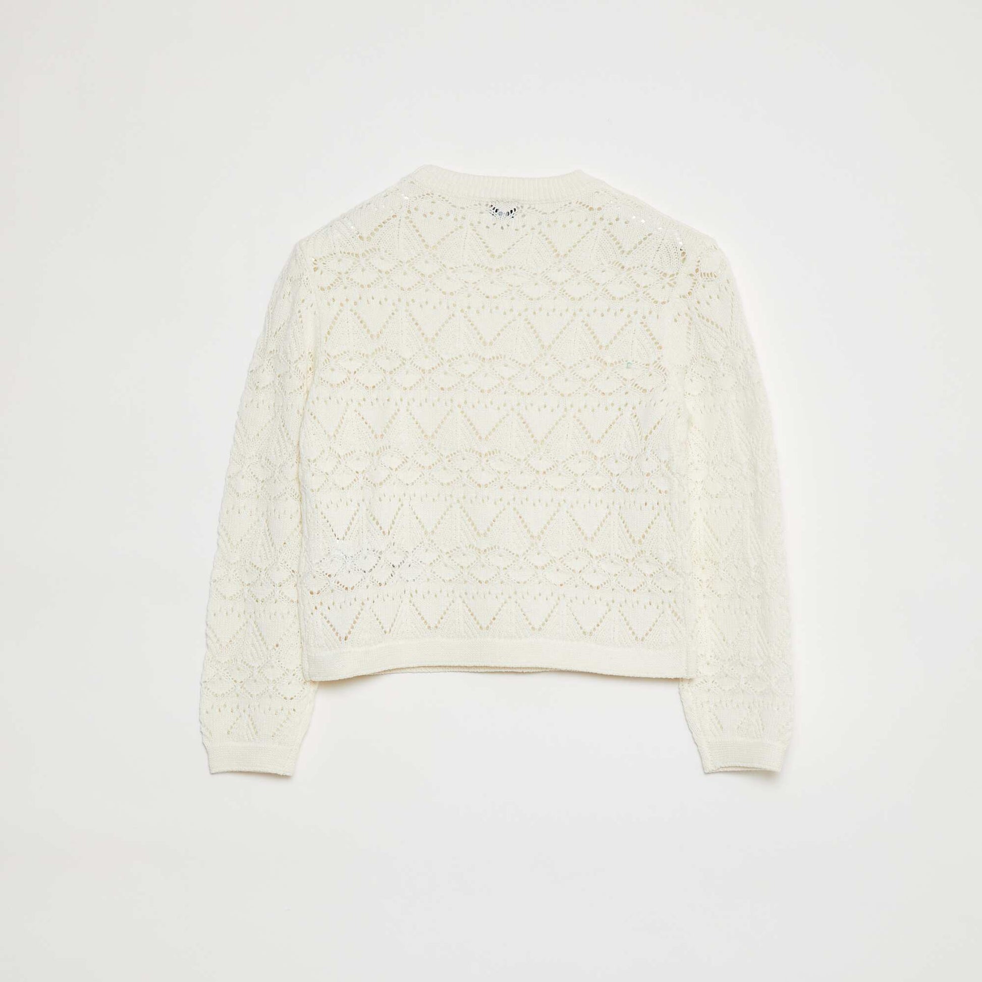 Pull en maille ajourée BLANC