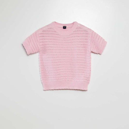 Pull en crochet manches courtes ROSE