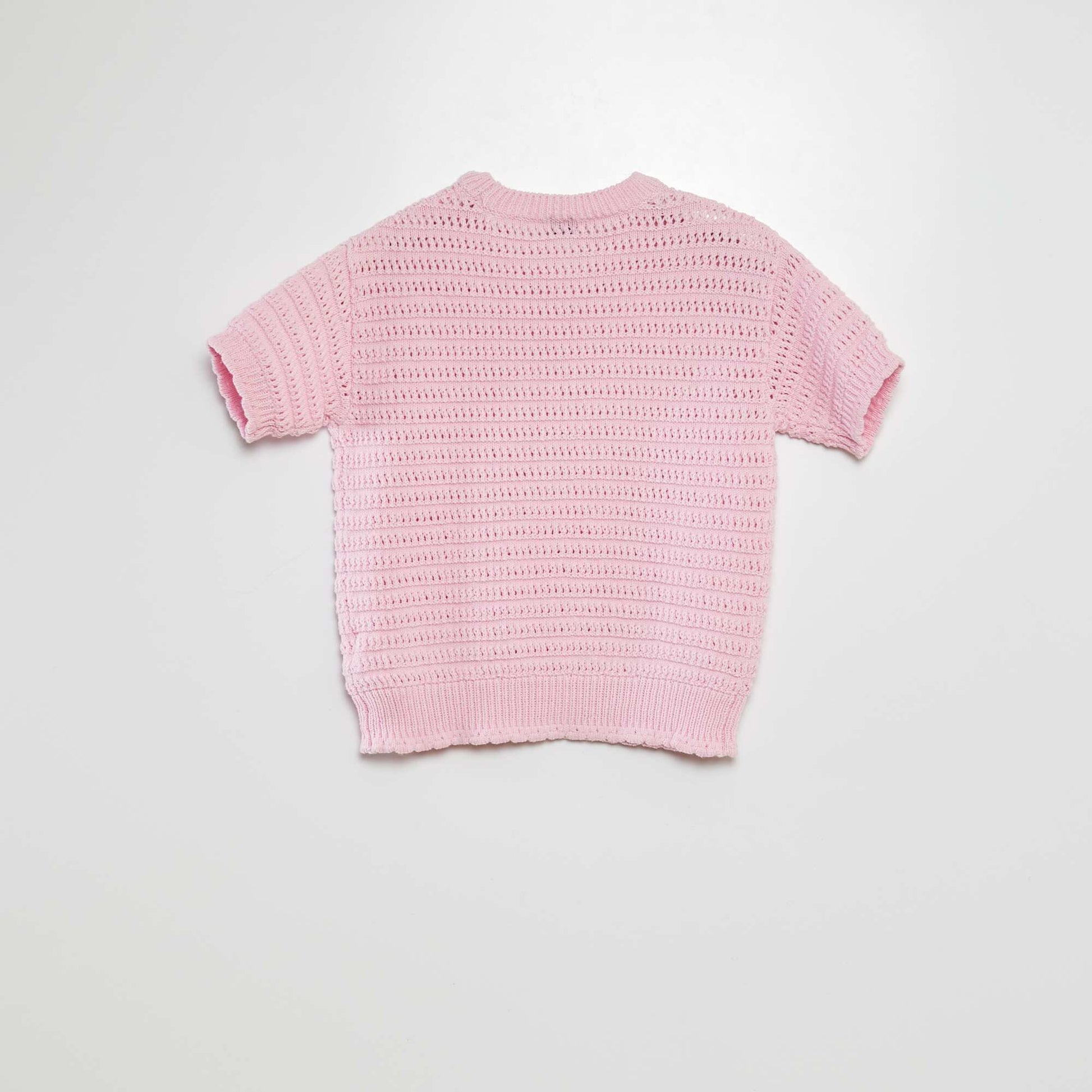 Pull en crochet manches courtes ROSE – Kiabi Algérie