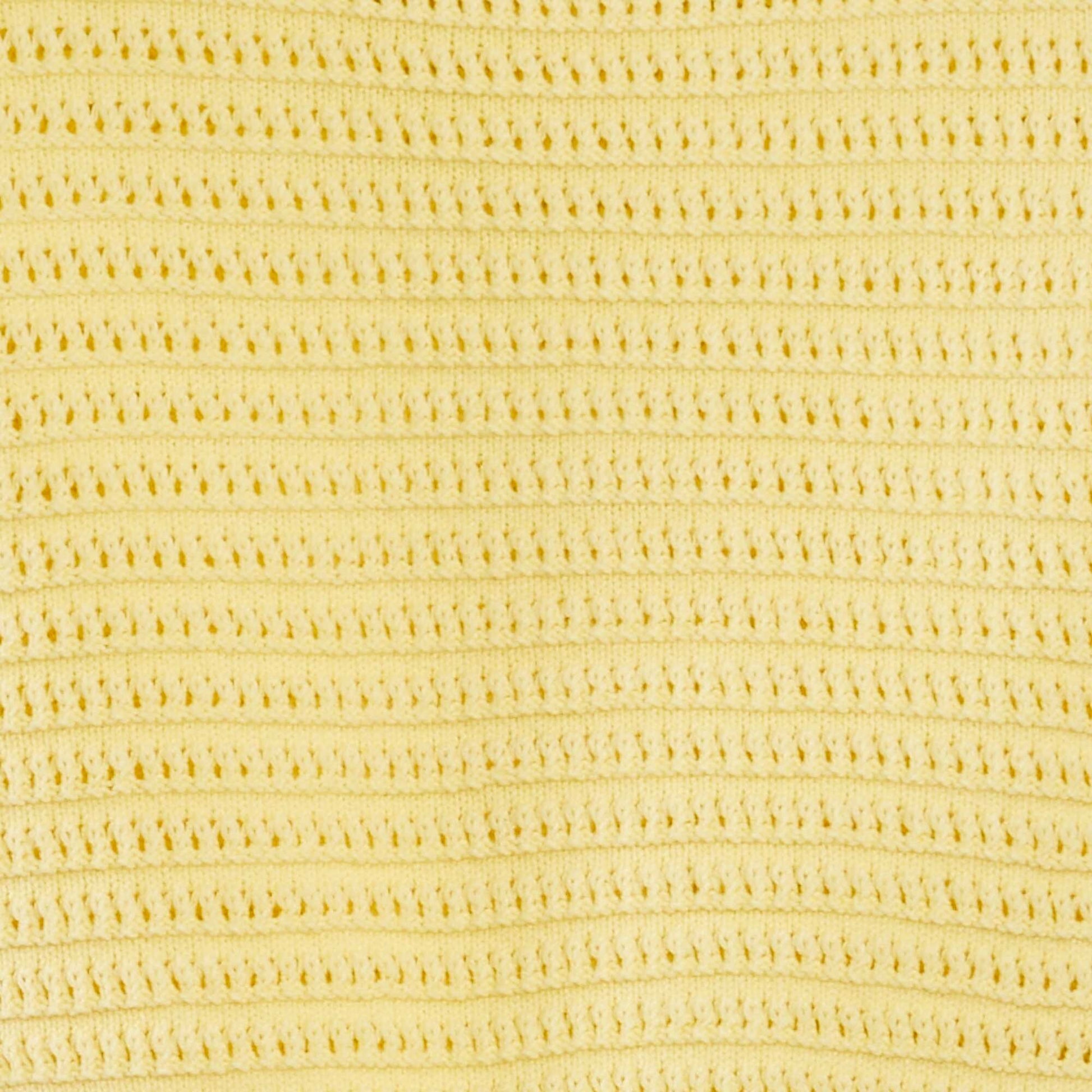 Pull en crochet manches courtes JAUNE