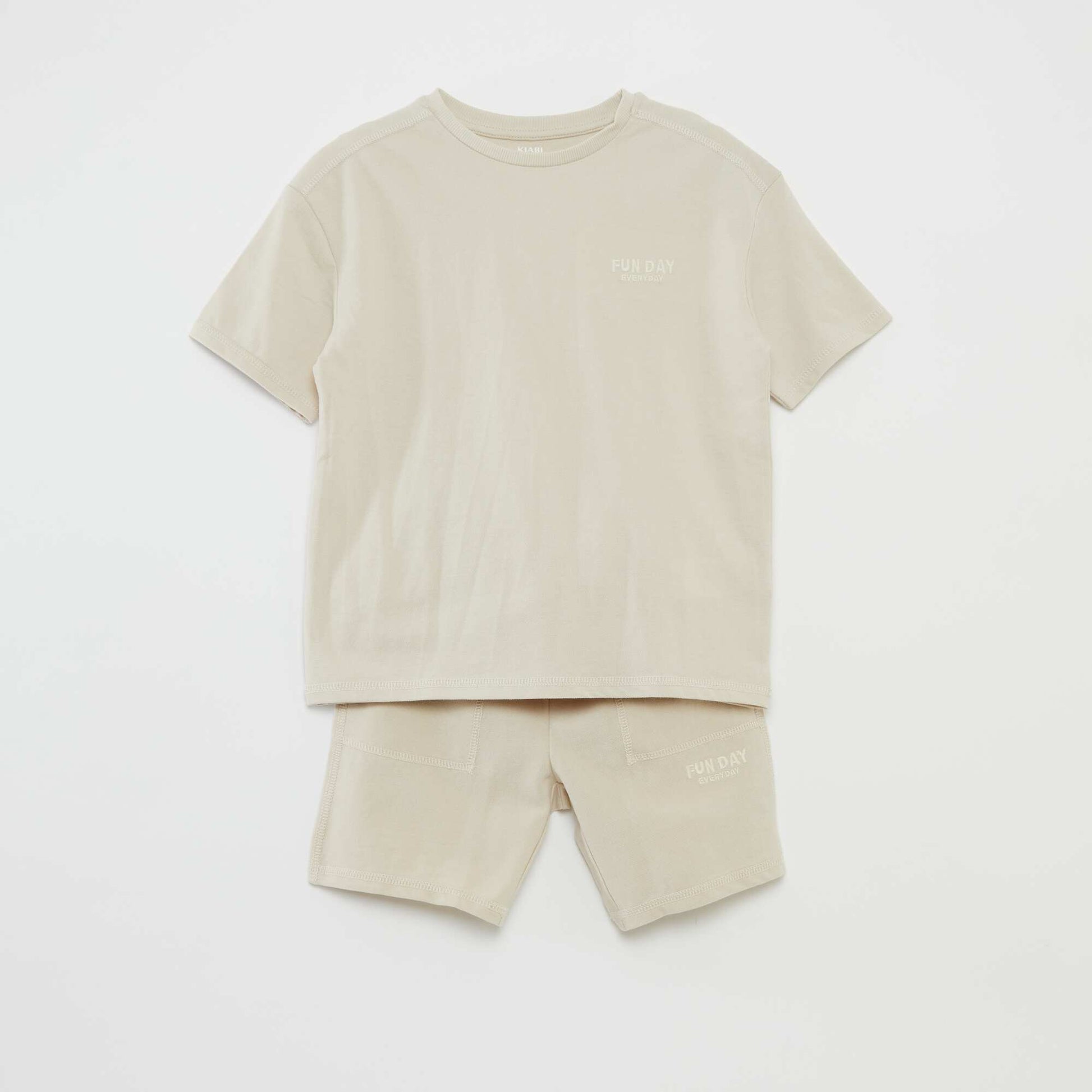 Ensemble t-shirt + short de sport - 2 pièces BEIGE