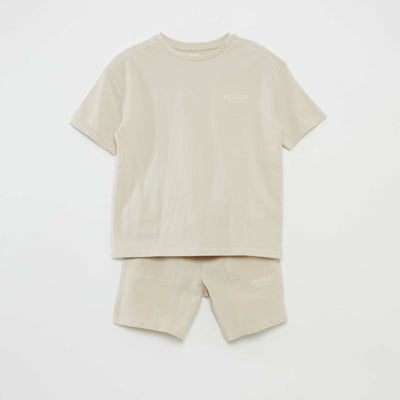 Ensemble t-shirt + short de sport - 2 pièces BEIGE