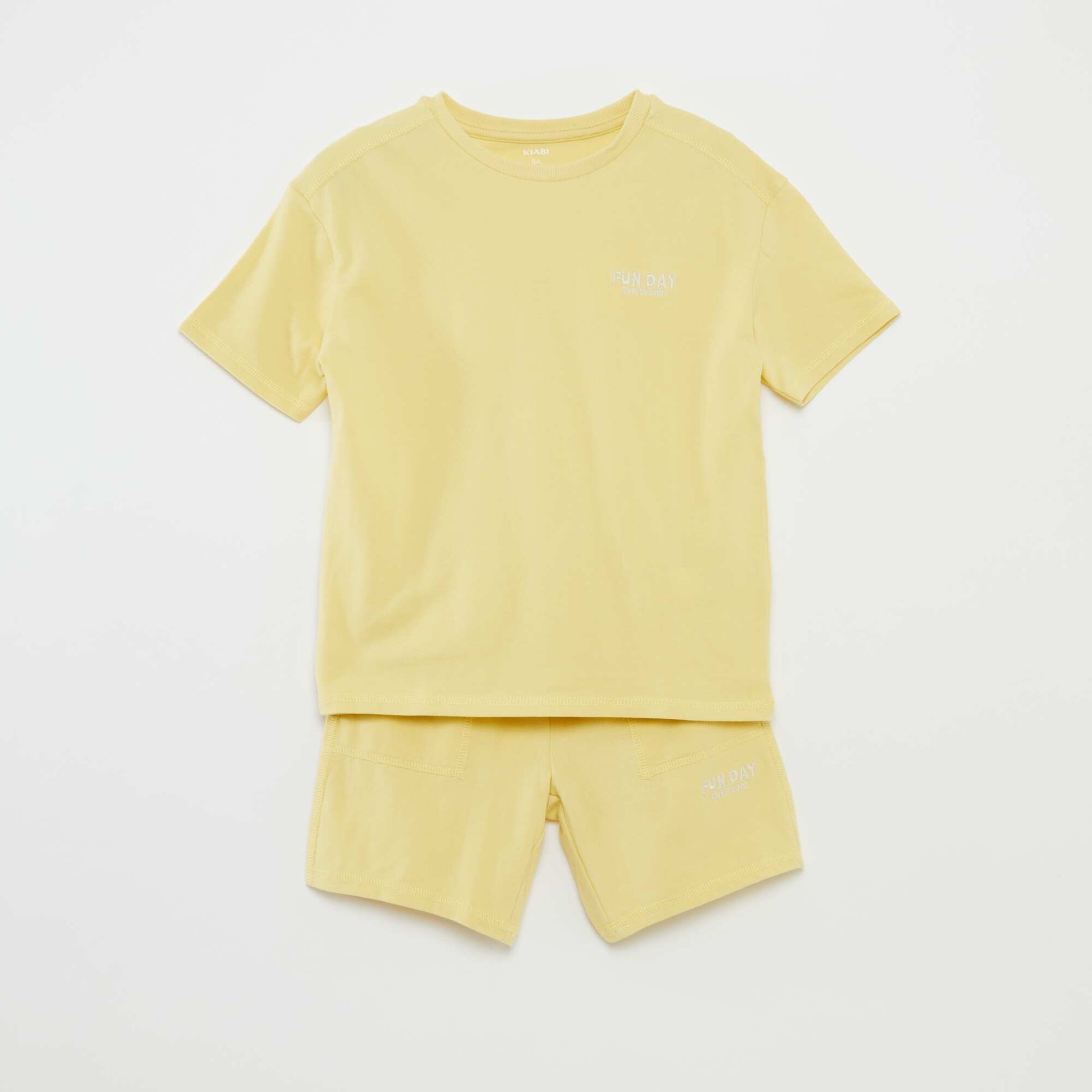 Ensemble t-shirt + short de sport - 2 pièces JAUNE